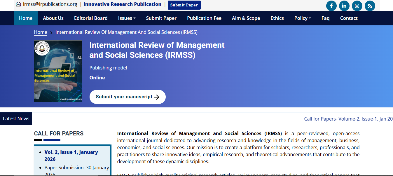 International Review of Management and Social Sciences (IRMSS)